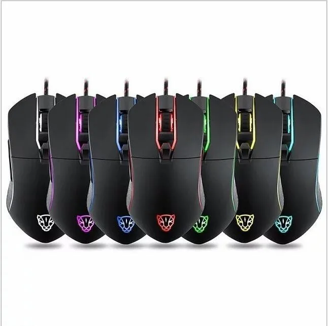Motospeed V30 подсветкой игры Мышь RGB 3500 Точек на дюйм программирования с pad USB