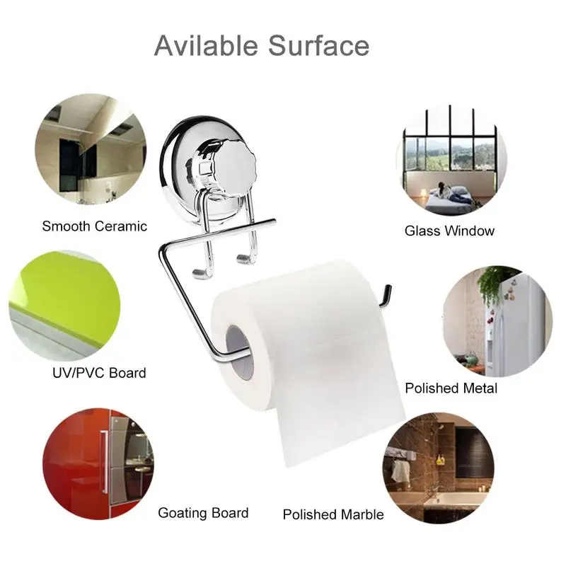 Bathroom Sucker Restroom Toilet Roll Paper Punch Free Tissue Holder Strong Suction Napkin Rack Hook Towel Hanging Rod | Дом и сад