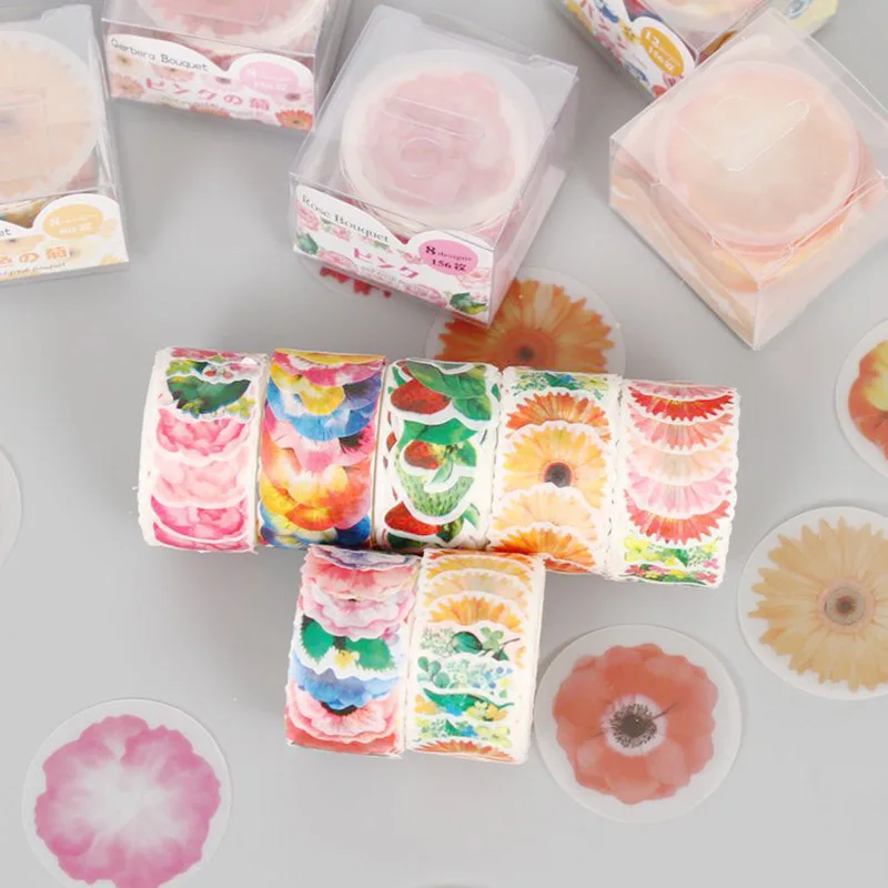1 шт. Kawaii маскирующая лента лепесток Липкая милый декоративный скотч с цветочным