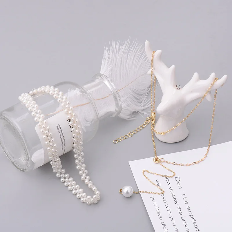 KingDeng жемчужное колье многослойное ожерелье для женщин Jewelry темперамент дикая
