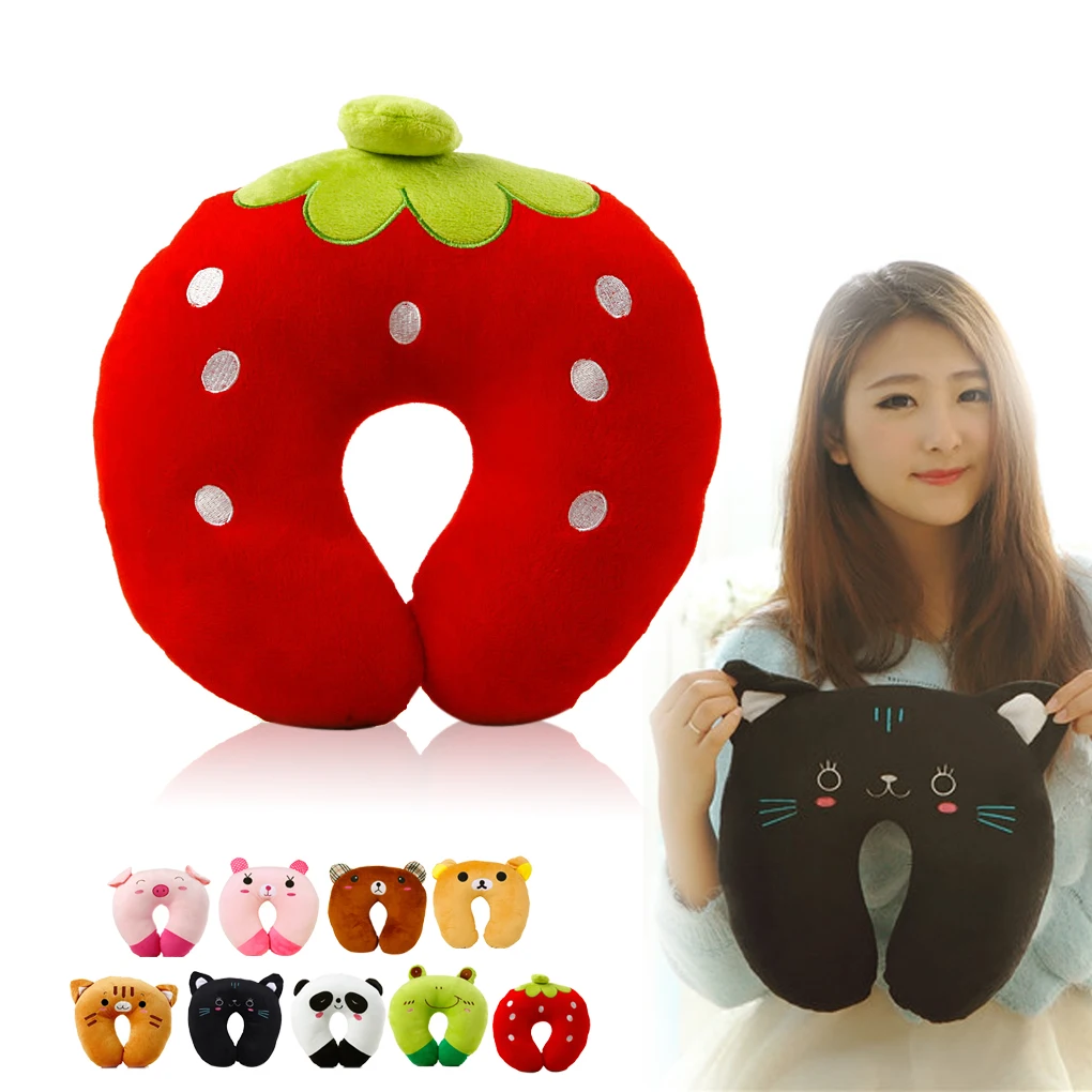 

Hot Sale 9 styles U-shaped Plush Pillow Travel Pillow Cartoon Animal Car Headrest Doll