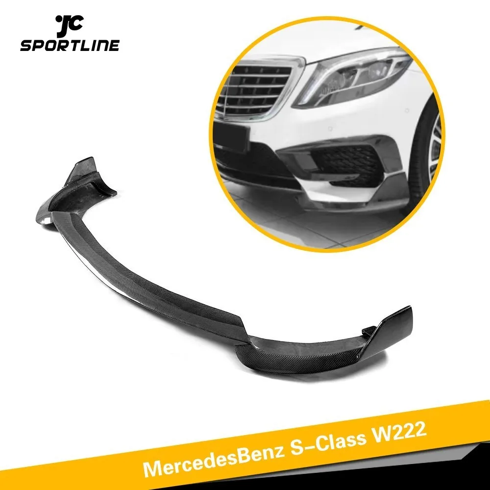 

Передний бампер, спойлер для Mercedes-Benz W222 S63 AMG 2014, базовый седан, 4-дверный передний бампер из углеродного волокна, разветвители для губ