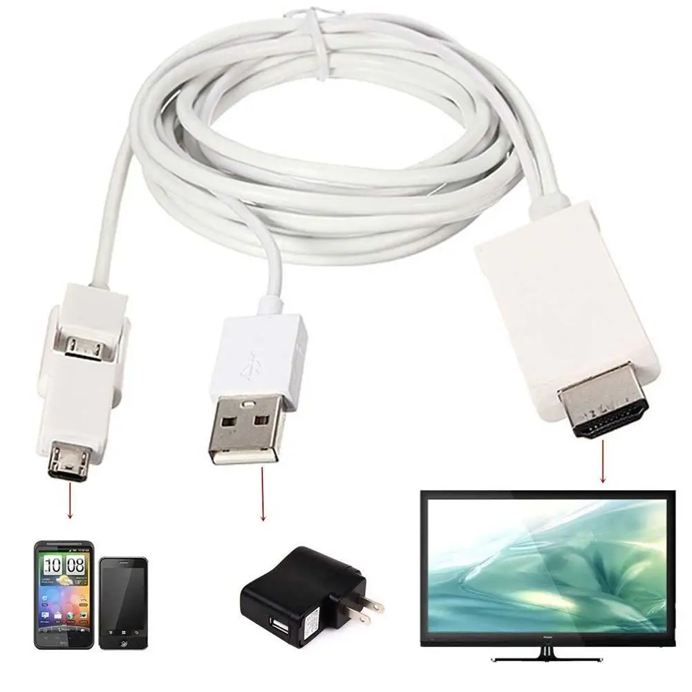 MHL микро USB к HDMI HDTV Кабель Адаптера 5pin и 11pin для Galaxy S3/S4/S5 Note3 поддерживает все видео