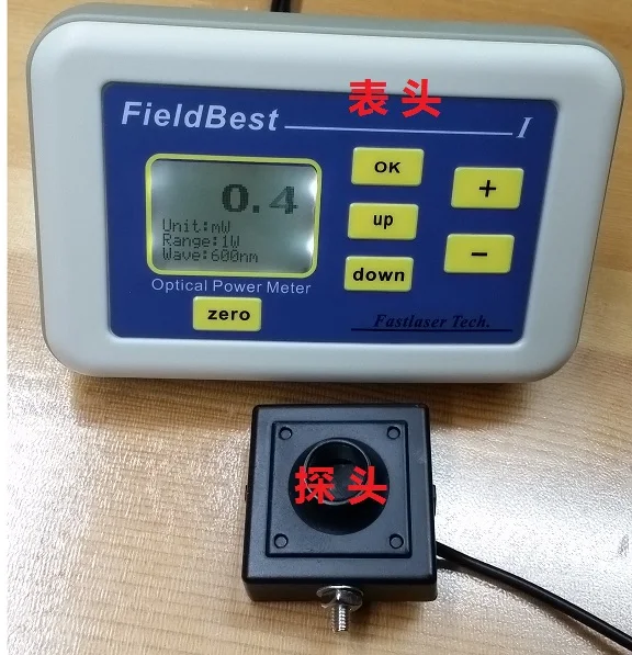 

Imported Laser Power Meter Full Wavelength High Precision 0.1mW-2W Range 0.1mW Resolution