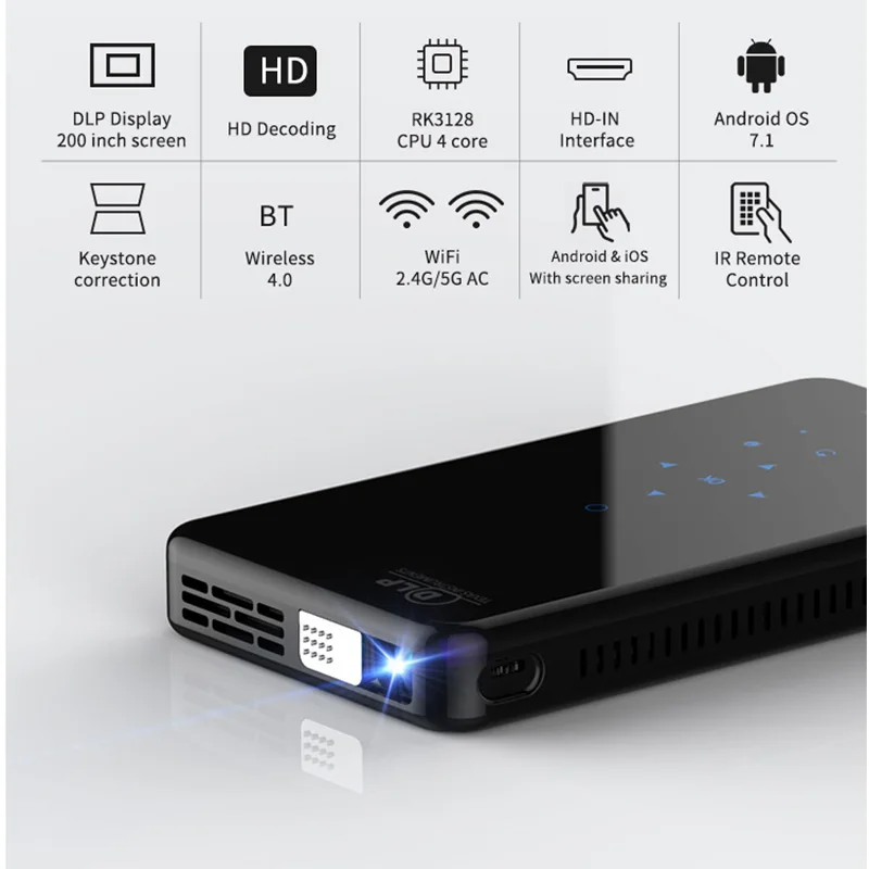 X2 Android 7 1 Led 1080P Hdmi-In проектор беспроводной Bluetooth 2 4G/5G мини-проектор c WiFi |