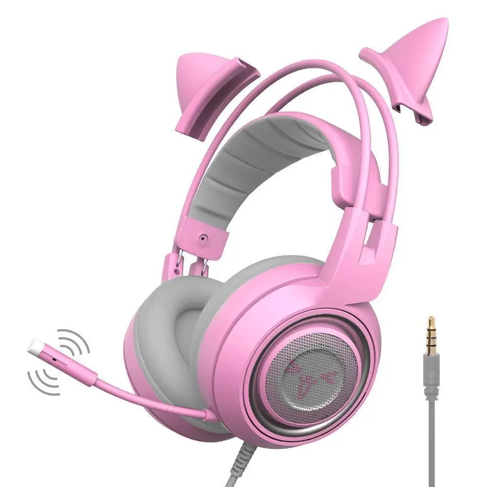 SOMIC G951S PINK кошачьими ушками игровые наушники гарнитуры светодио дный 3 5 мм Jack