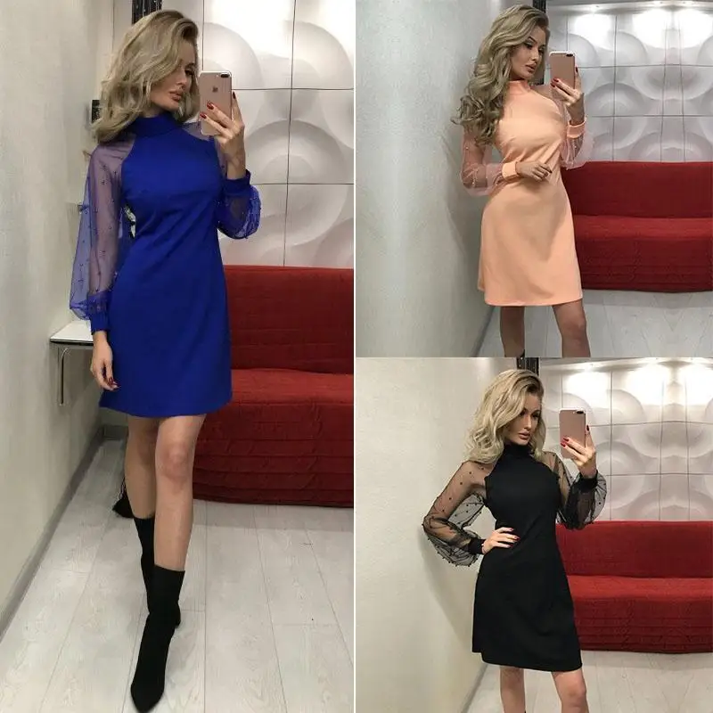 Новые модные женские повседневные Лоскутные с длинным рукавом Повседневные