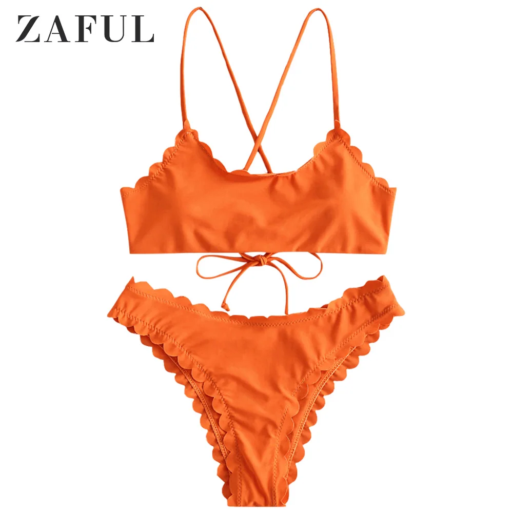 ZAFUL красочный спортивный топ с плетеными бретелями и полосатый дерзкий комплект