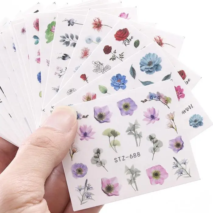 24 шт./упак. ногтей Обертывания полное покрытие клей для наклейки Красота на ногти