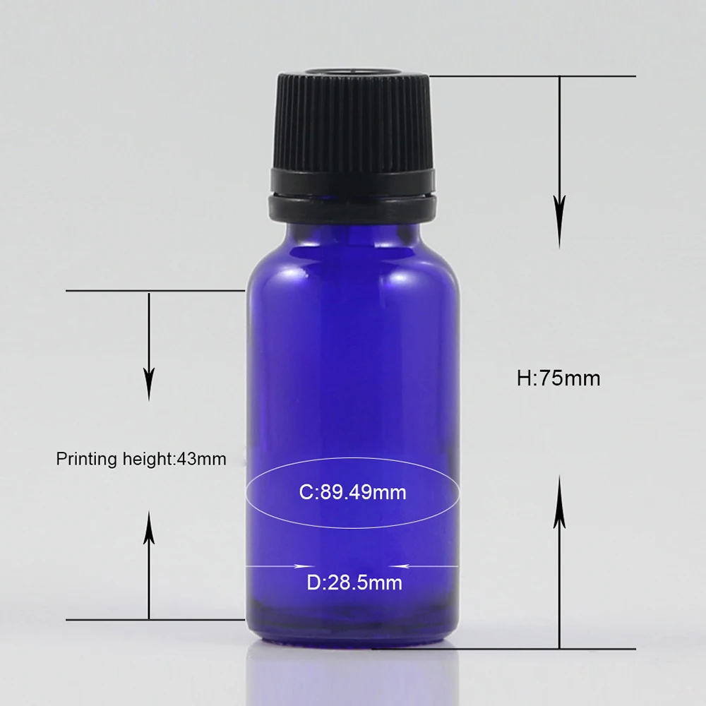 Round shape cosmetic toner packaging 20ml blue cosmetic bottle with tamper evident cap