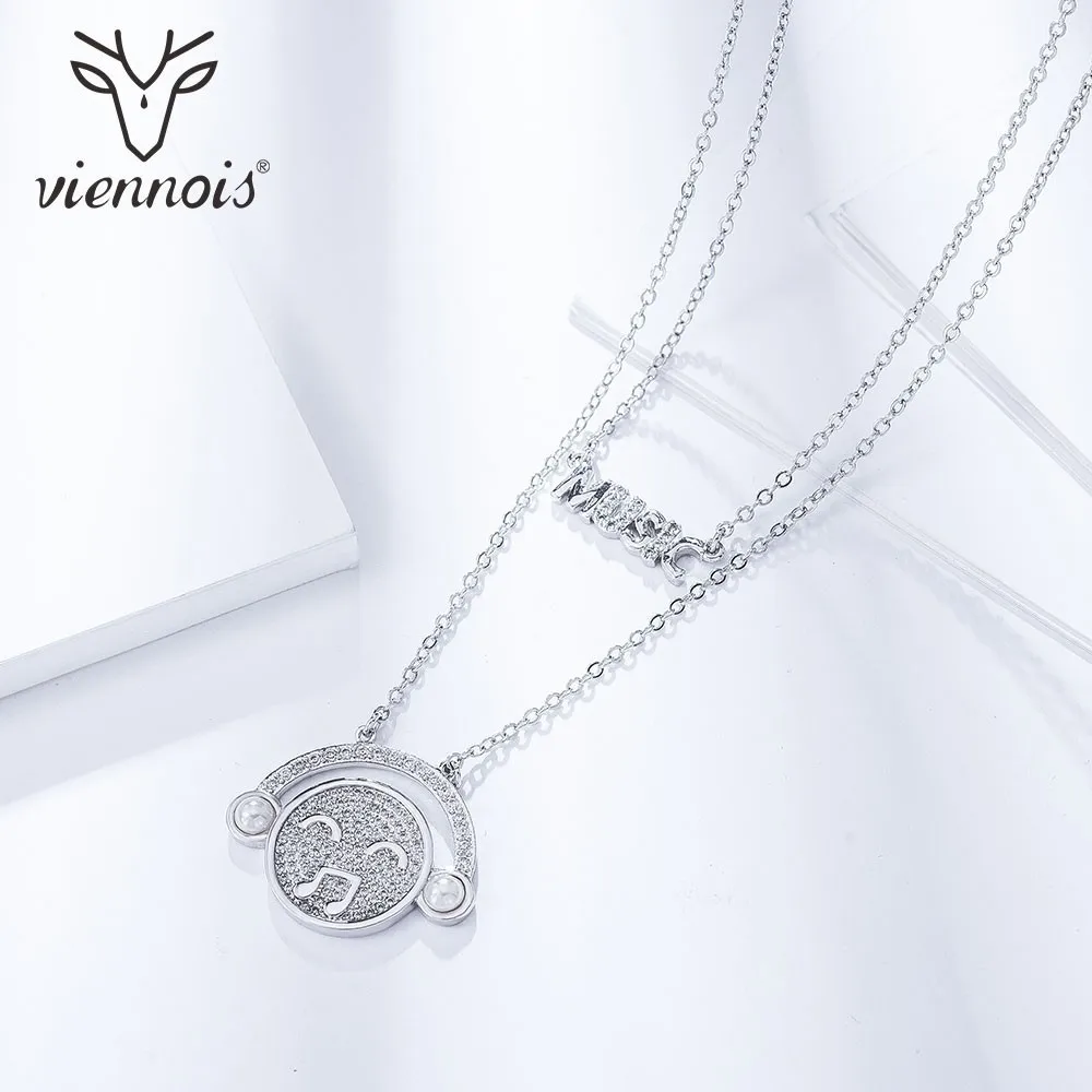 

Viennois Trendy Rhinestone Music Crystal Choker Necklace For Women Korean Style Necklace Fashion Jewelry