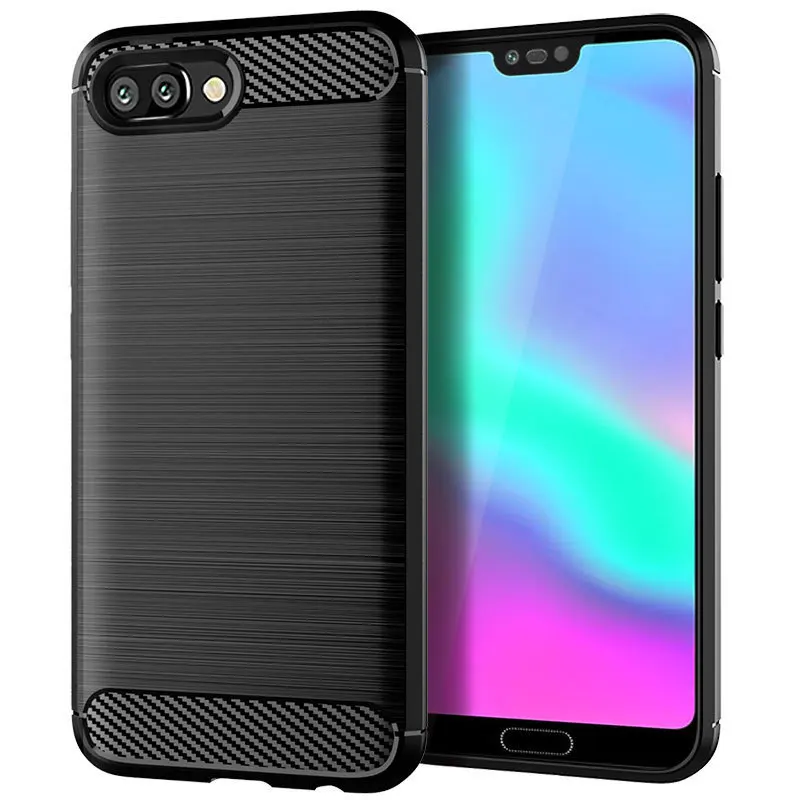 Чехол с полным покрытием для huawei honor 10 противоударный черный мягкий силиконовый