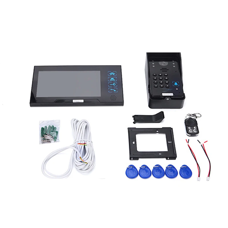 7 дюймов Tft Rfid пароль видео домофон дверной звонок с ИК камерой 1000 ТВ линия система