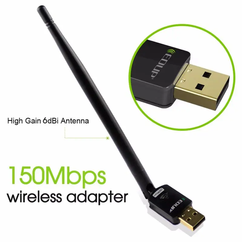 AAAJ-usb wifi адаптер 150 Мбит/с высоким коэффициентом усиления 6dbi антенна 802.11n usb Wi-Fi