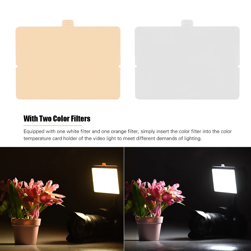 Professional Dimmable LED Video Light 12W 5600K 160pcs Beads Photography Fill CRI 95+ with Color Filters for DSLR Camera | Электроника