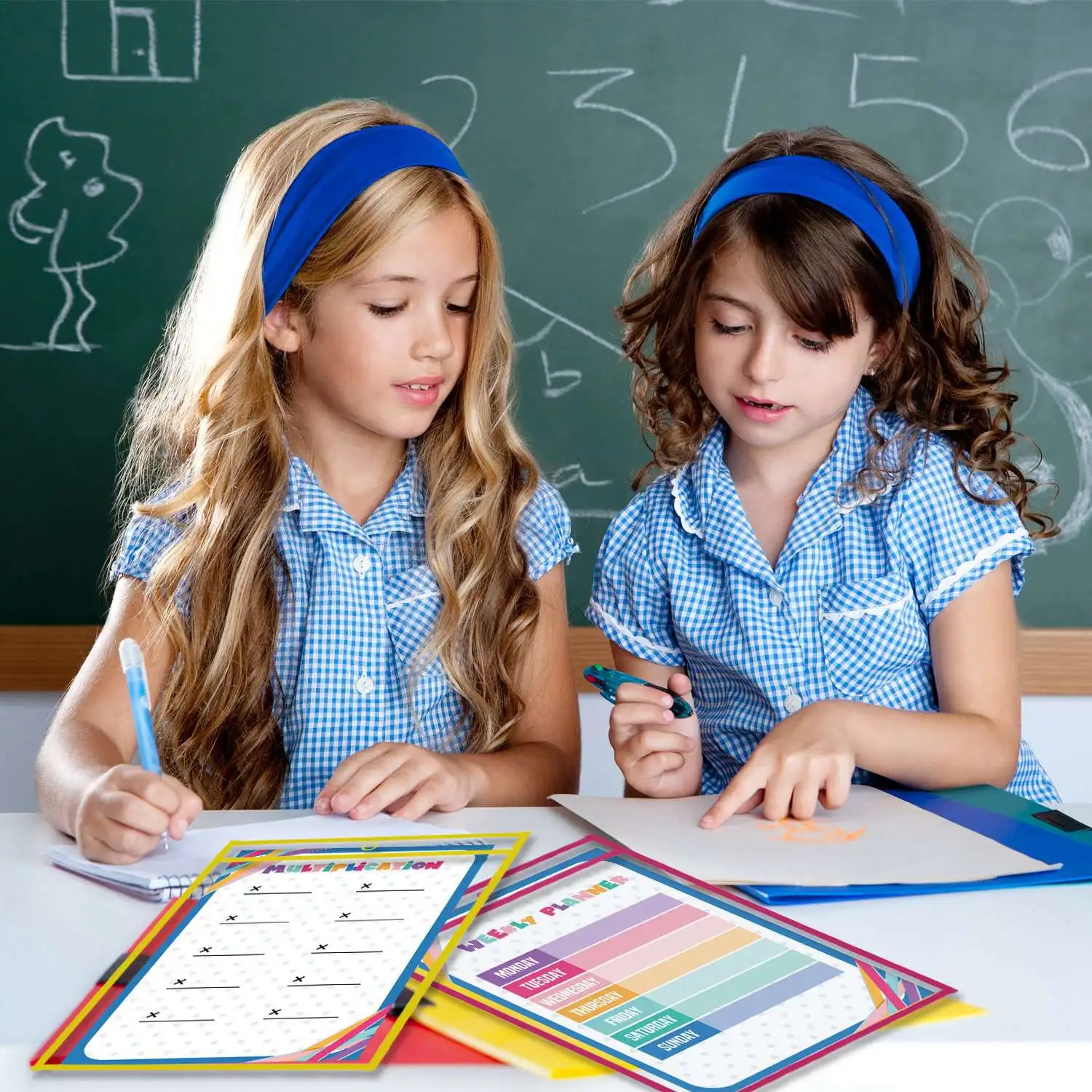 

30 Multicolored Dry Erase Pockets,Oversize 10 X 13 Pockets,Perfect For Classroom Organization,Reusable Dry Erase Pockets,Teach