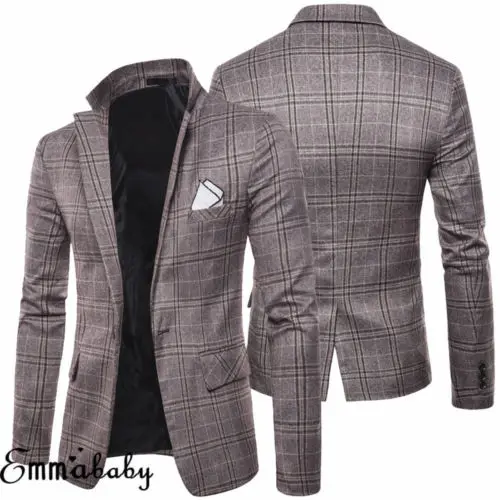 2019 Fashion Men Classic Casual Business Suits Blazer Slim Fit Luxury | Мужская одежда