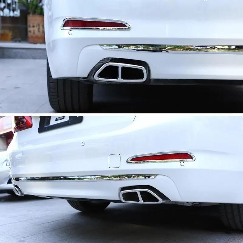 1 пара из нержавеющей стали Exhuast глушитель выхлопной трубы Накладка для BMW 5 серии |