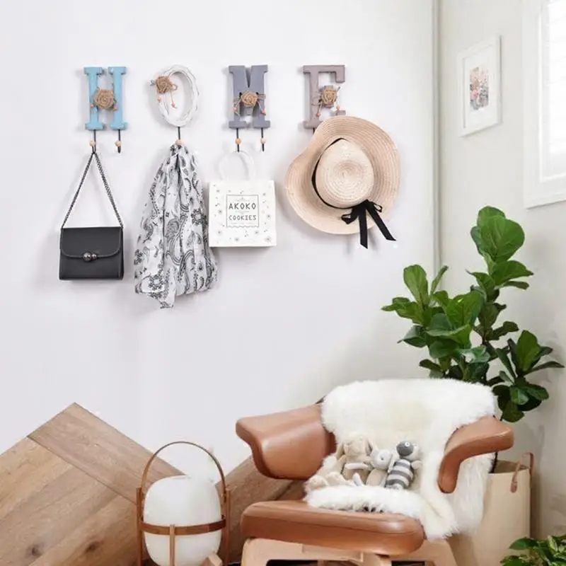 

Camping Clothes Bag Hanging Hooks Wall Hanging Key Hooks Alphanumeric Wall Hanging Coat Wall Decoration Hanger