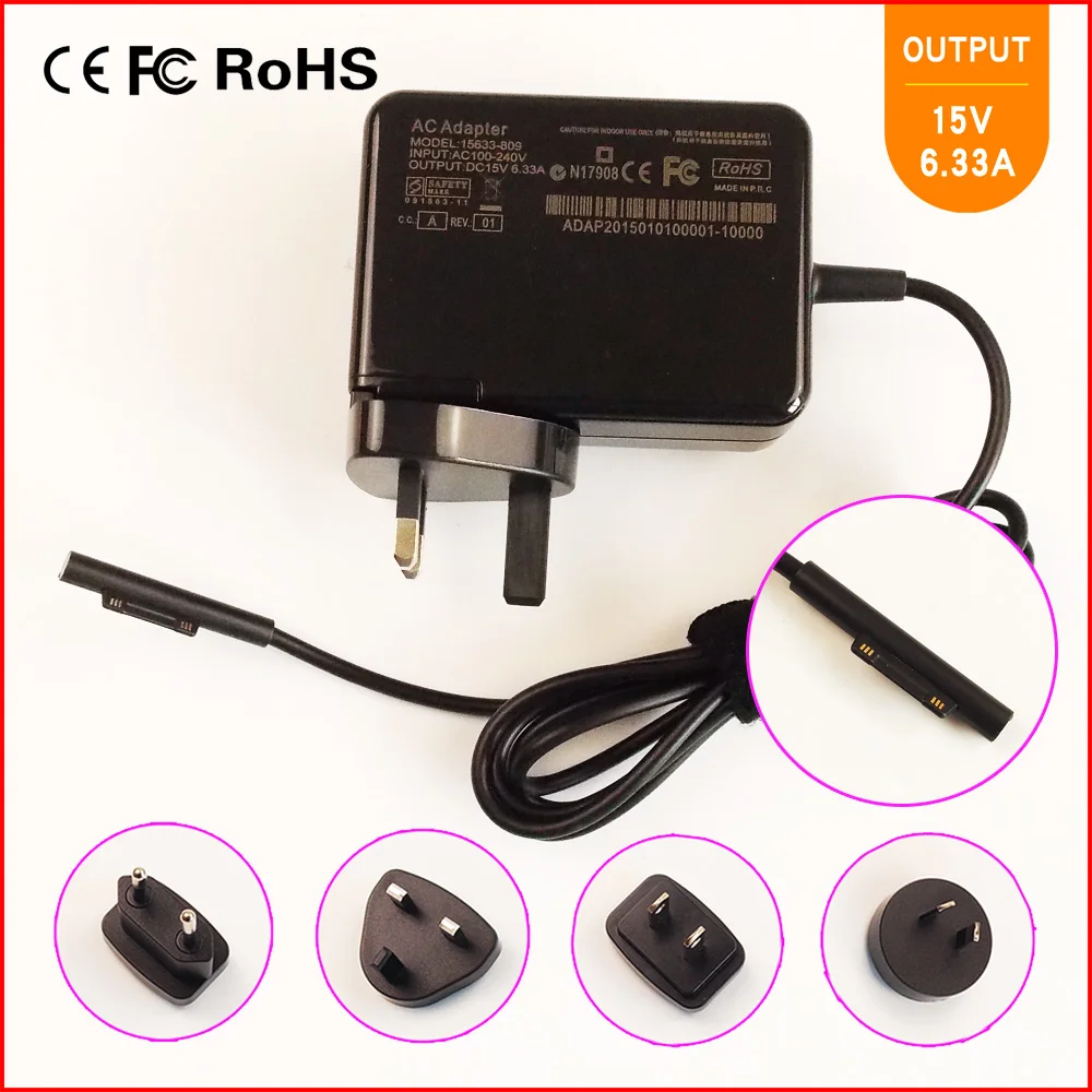 15V 6.33A 95W Loptop/ноутбук планшет Ac адаптер питания зарядное устройство для Microsoft Surface