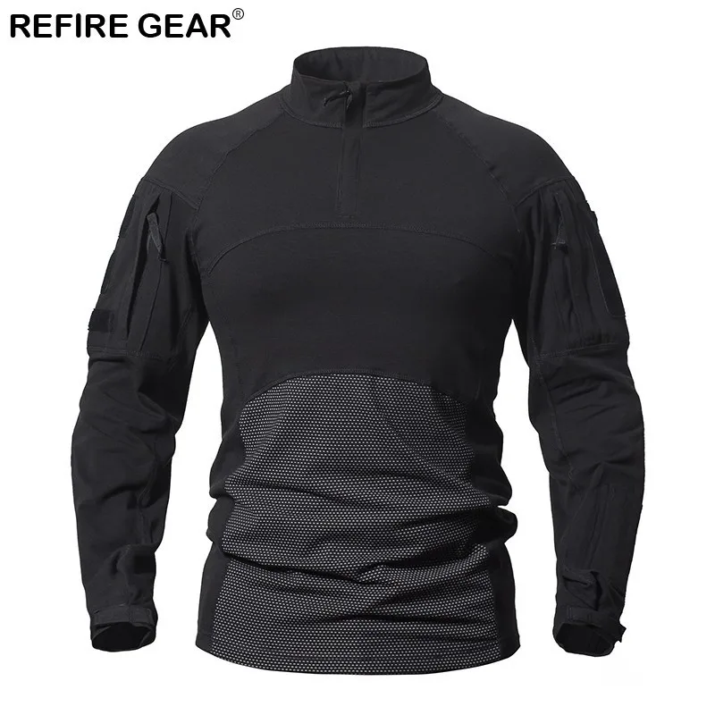 Мужская камуфляжная футболка Refire Gear тактическая с длинным рукавом для занятий
