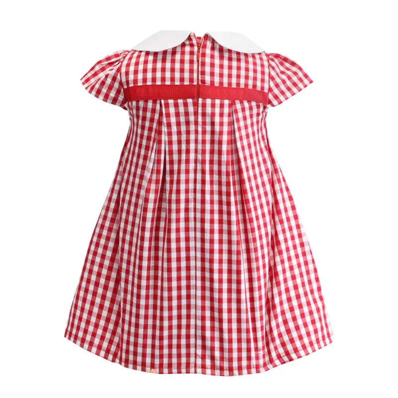 2021 весенне-летние платья для детей девочек в клетку с галстуком-бабочкой Одежда