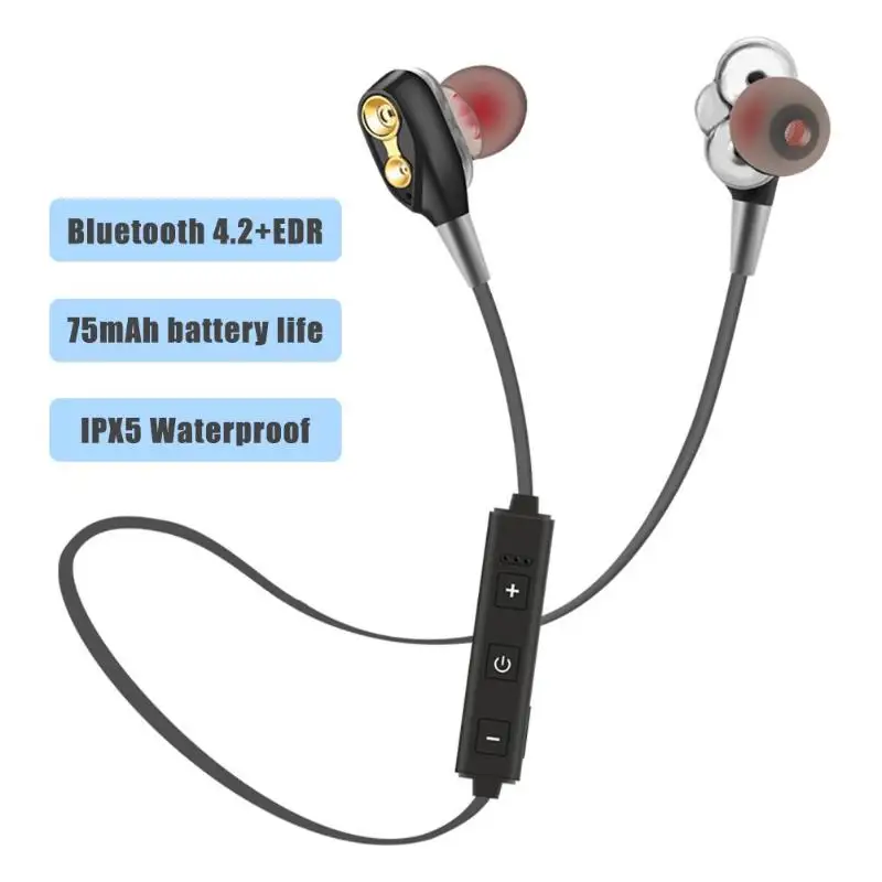 XT 21 Bluetooth наушники с двойными движущимися катушками четырехъядерные мини