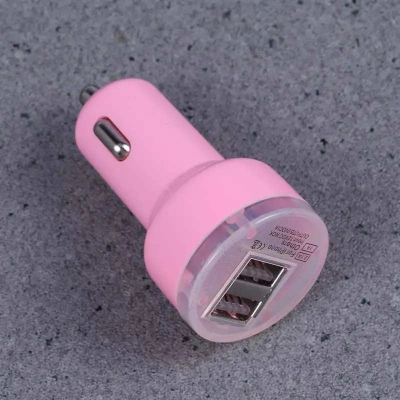 1 шт. автомобильное зарядное устройство Mini 2.1A Универсальный 2 портовый USB LED