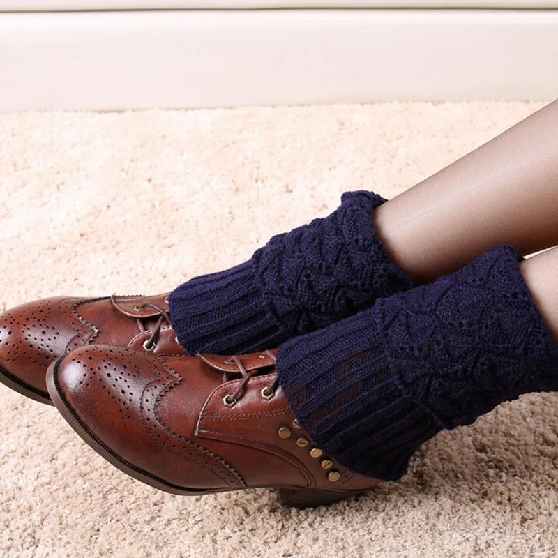TOIVOTUKSIA Knit Leg Warmers for Women Crochet Gaiters Patterned Boots Leg Warmers Knee Socks