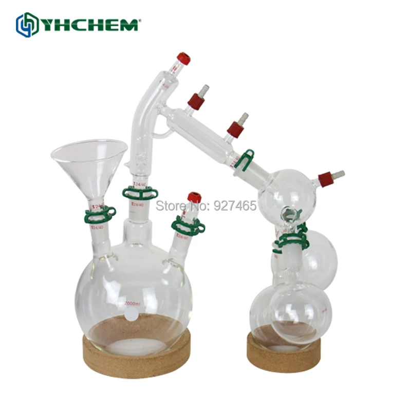 Лабораторная дистилляционная посуда 2000 мл|distillation glassware|distillation apparatusdistiller distillation |