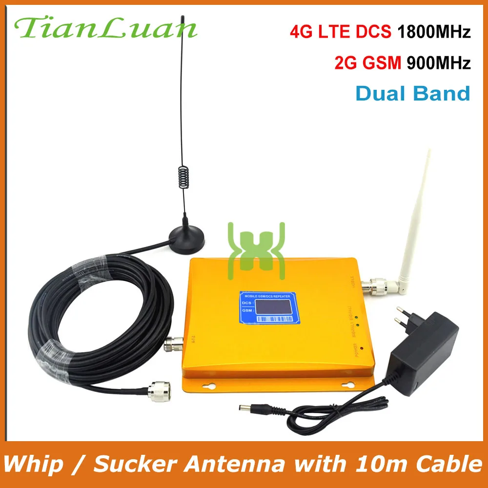 TianLuan GSM 900 МГц DCS 1800 Dual Band Мобильный телефон усилитель сигнала 2G 4G повторитель с