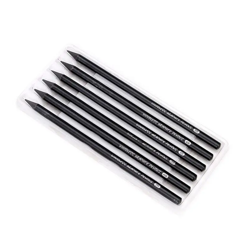 6 Pack Sketch Drawing Pencil Set Woodless Graphite Pencils 17.5 CM 2H HB 2B 4B 6B 8B For Artists Painting Supplies #L4 | Канцтовары для