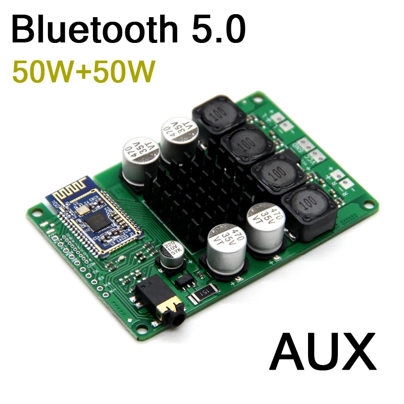 Плата усилителя мощности Bluetooth 5 0 50 Вт 2 шт. поддержка AUX стерео аудио вход