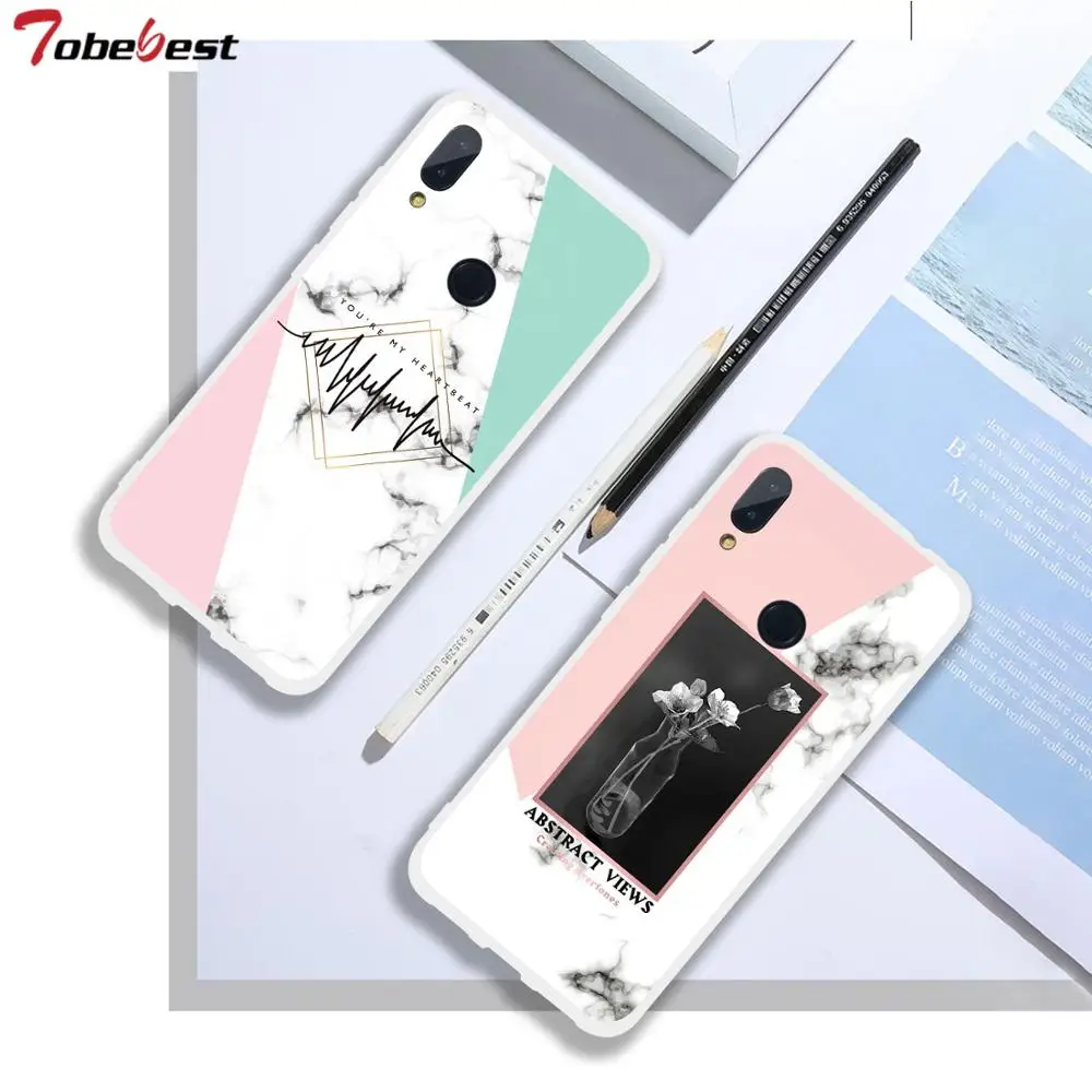 Marble Soft Silicone Cases For Xiaomi Redmi Note 7 Phone Case for pro Note7 Luxurious Lace Ultra-thin Cover |