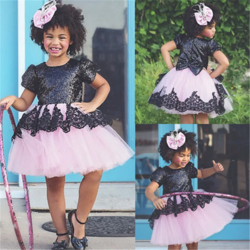 

Floral Princess Girls Dress New Toddler Kids Baby Girl Lace Tutu Ball Gown Big Bowknot Formal Pageant Party Dresses Clothes