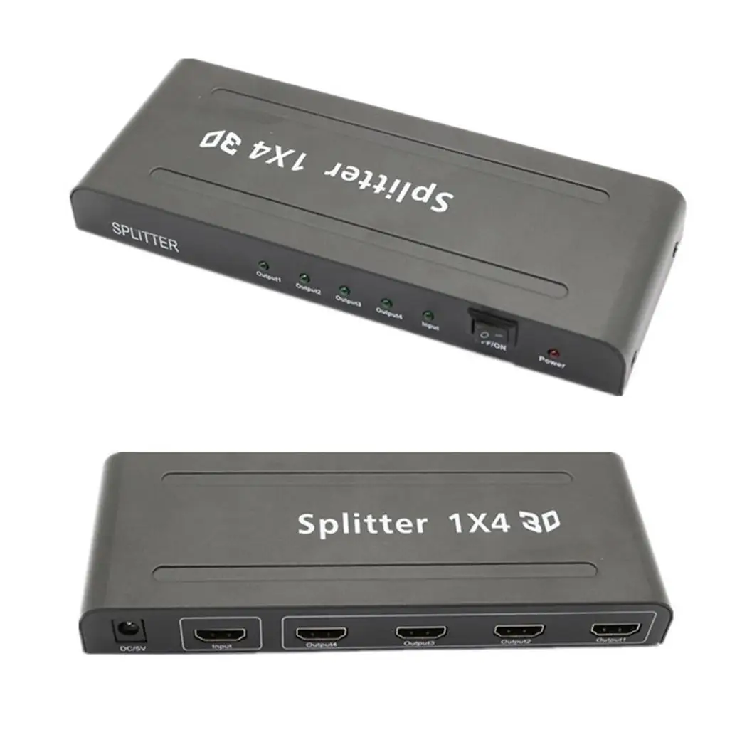 Прочный практичный мультимедийный интерфейс высокой четкости Splitter адаптер DC5V 2A