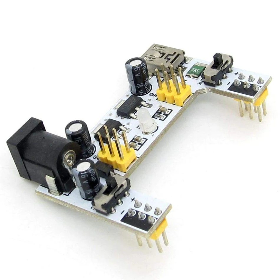 Модуль питания Aokin MB102 для беспаечной макетной платы Arduino 3 В 5 в Белый/Черный