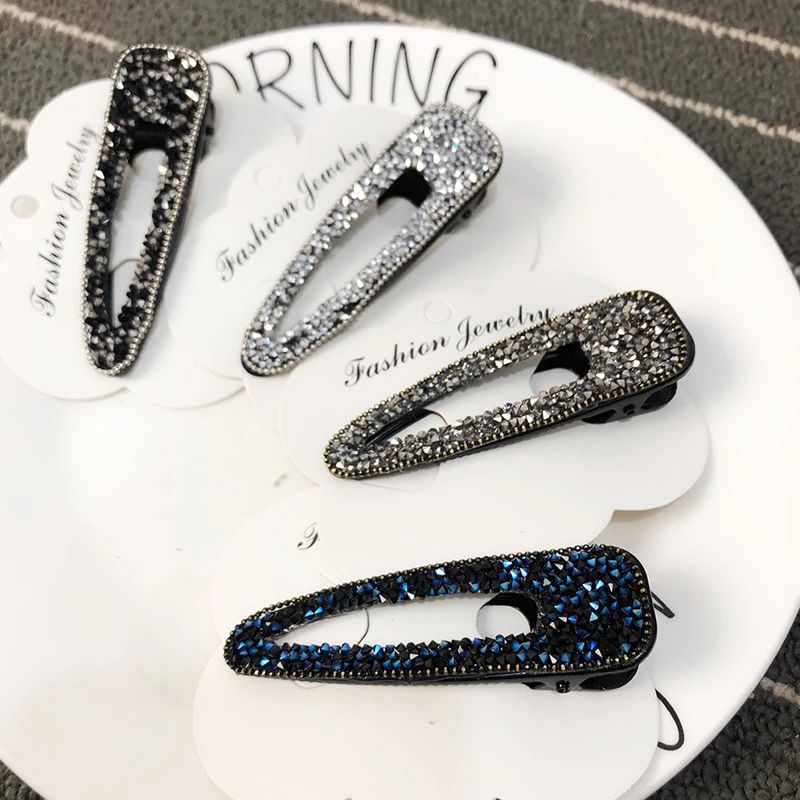 

Hot Hair Clip Hairpins For Woman Duckbill Clip New Fashion Barrette Bobby Crystal Girls Snap Glitter Hair Accessories