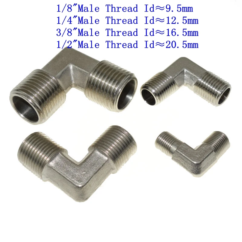 Латунный никелевый штуцер трубы мужской локоть 1/4 &quotМужской BSPP 1/8&quot &quot3/8&quot
