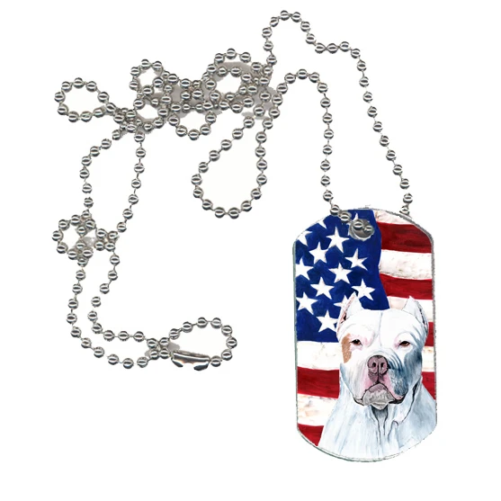 Каролинские сокровища SC9026DT американский флаг США с тегом ямы Бульдог | Украшения