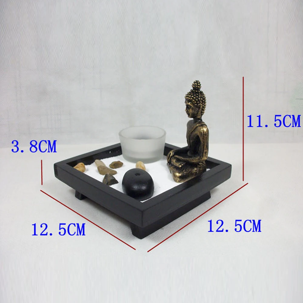 Смола статуэтка Будды орнамент Joss stick благовония набор подсвечников домашний
