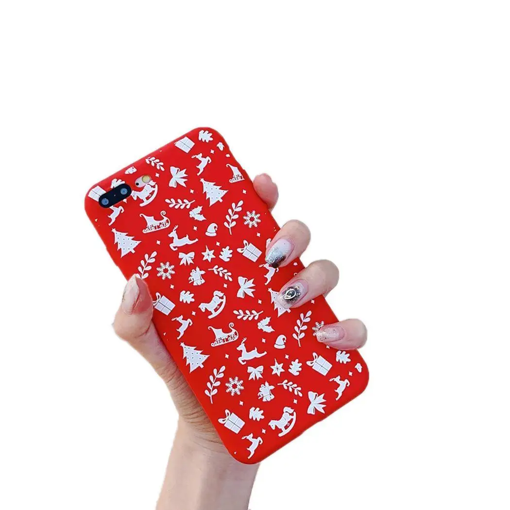 Силиконовые Мягкий Рождественский Животное Рисунок узор мобильный Type1 Type8