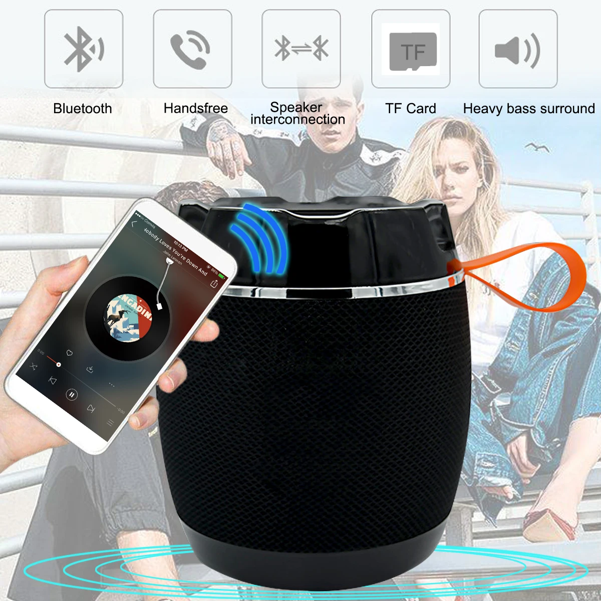 Портативный Bluetooth мини динамик беспроводной сабвуфер стерео звуковая коробка