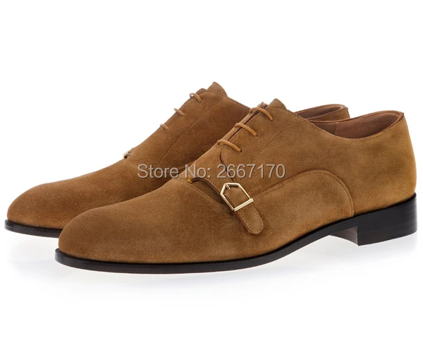 Прямая поставка новейший стиль светло-коричневая замшевая обувь для мужчин