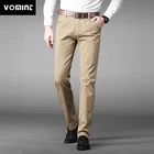 Vomint Новинка Мужские брюки Тонкие Регулярные тянущиеся Брюки Smart повседневный костюм брюки эластичность Брюки Задние Карманы Детали