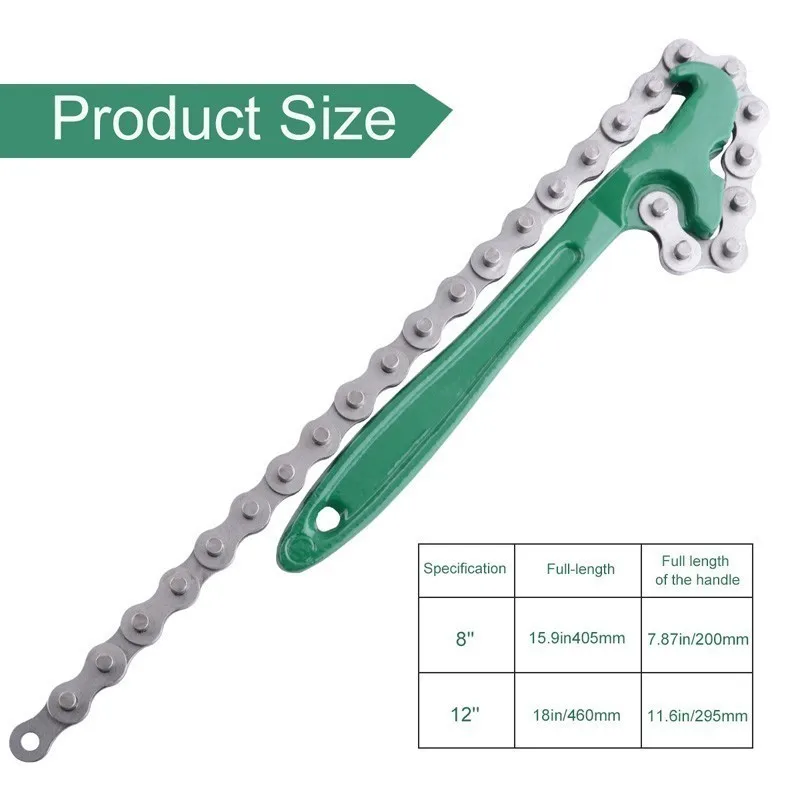 Гаечный ключ для масляной цепи сетчатый фильтр цепной гаечный 8/12 дюймов масляный