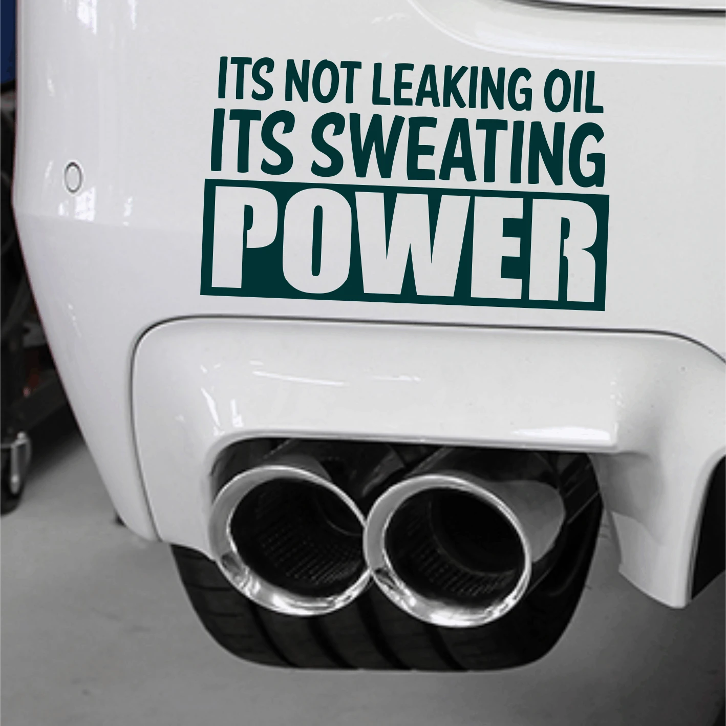 

Not Leaking Oil Sweating Power Funny Car Decal Vinyl Sticker Top Gear Moto Fast Car Speed