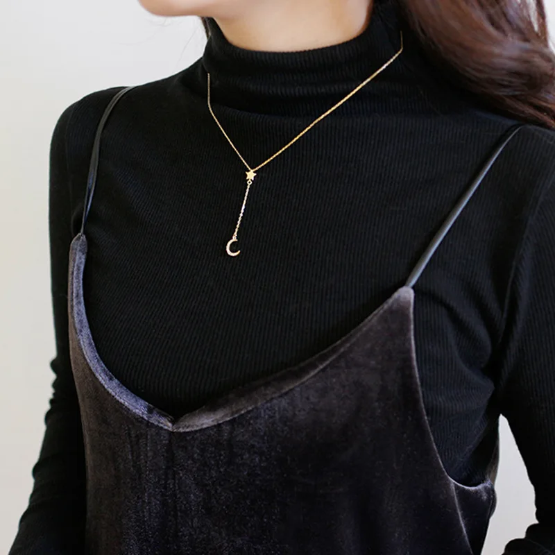 Женское ожерелье из серебра 925 пробы с подвеской в виде Луны |