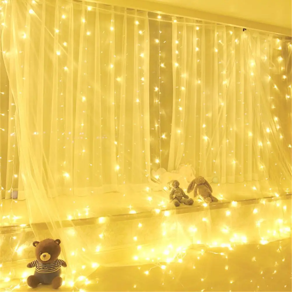 

3mx3m 300 Led Usb Powered Led Curtain Light Copper Wire Led String Curtain Lights Wedding Lights With Rf Remote Control
