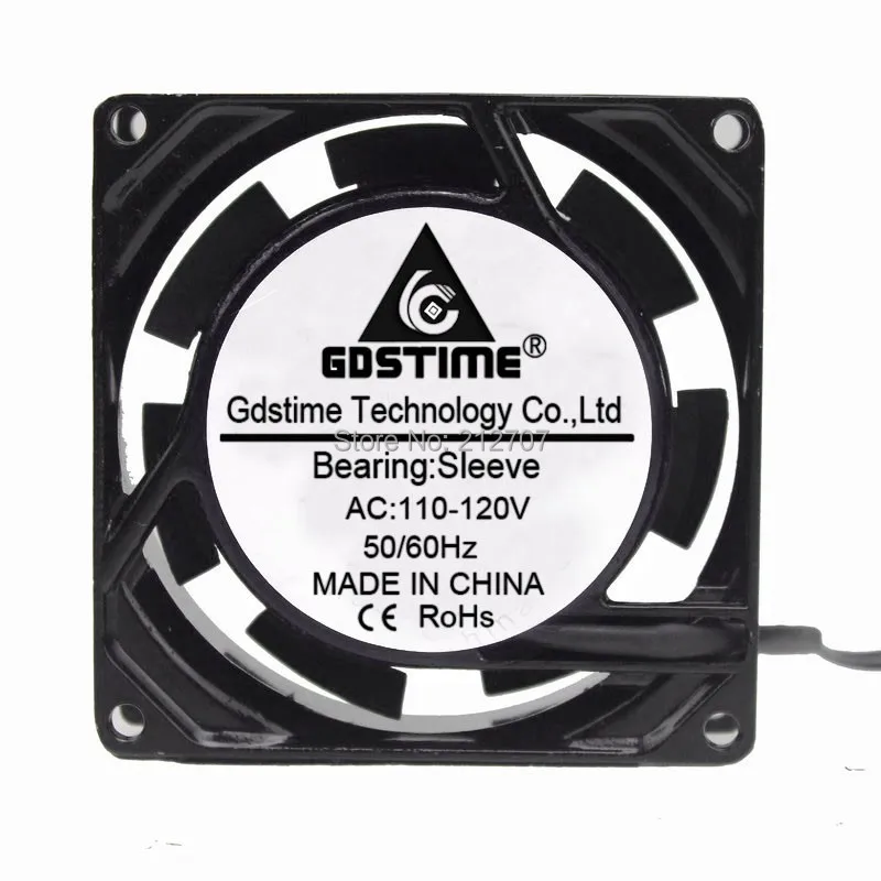 Gdstime AC 110V 120V 80mm 80x80x25mm 2 провода промышленный выхлопной корпус охладитель